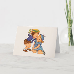 Retro Engagement Greeting Card