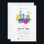 Retro Engagement Party | Cocktail Party Invitation<br><div class="desc">Retro inspired cocktail party invitation.  "ENGAGEMENT" and all text is editable to anything to suite your party.  Bold graphics and colours with a modern clean layout make this a stand out.</div>