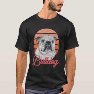 Retro English Bulldog Cute Dog Owner Men Women T-Shirt