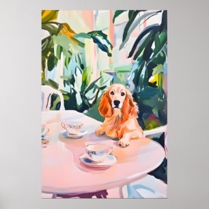 Retro English Cocker Spaniel Poster, Cocker Poster