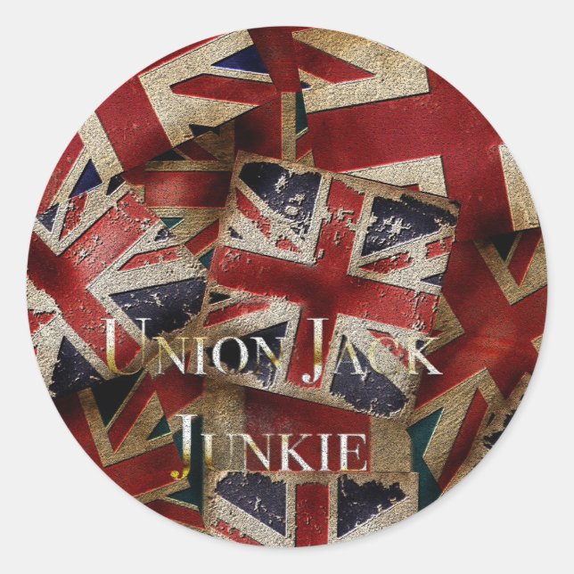 Retro English flag Union jack Classic Round Sticker (Front)