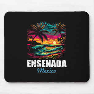 Retro Ensenada Mexico Sunset Vintage Vacation Souv Mouse Mat