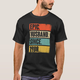 Retro Epic Husband Since 1980 42nd Wedding Anivers T-Shirt