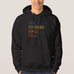 Retro Epic Husband Since 1982 40th Wedding Aniver Hoodie