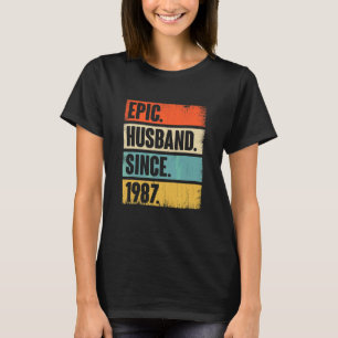 Retro Epic Husband Since 1987 35th Wedding Anivers T-Shirt