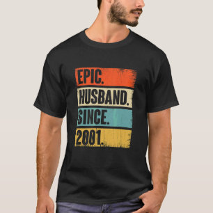 Retro Epic Husband Since 2001 21st Wedding Anivers T-Shirt