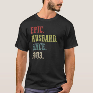 Retro Epic Husband Since 2003  19th Wedding Aniver T-Shirt