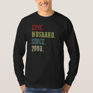 Retro Epic Husband Since 2008 14th Wedding Aniver T-Shirt