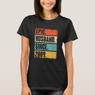 Retro Epic Husband Since 2009 13th Wedding Anivers T-Shirt