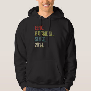Retro Epic Husband Since 2014 8th Wedding Anivers Hoodie