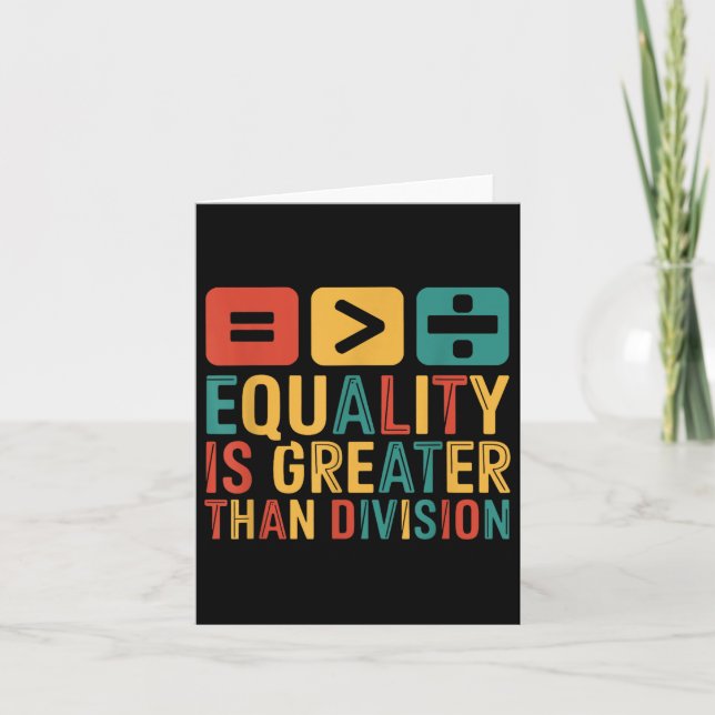 Retro Equality Is Greater Than Division Juneteenth Card (Front)