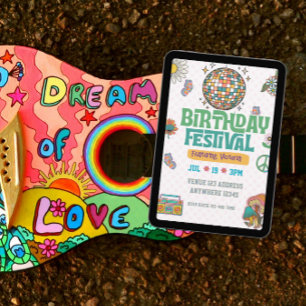 Retro Era Birthday Festival Invitation