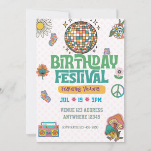 Retro Era Birthday Festival Invitation