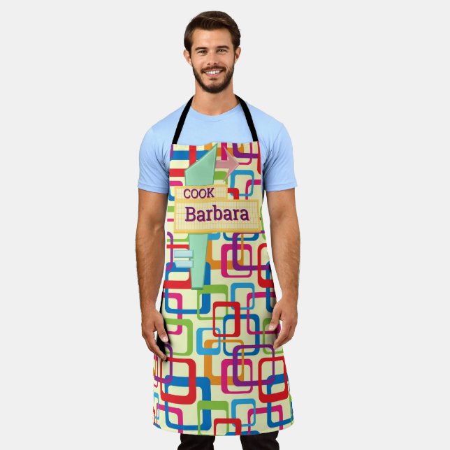 Retro Era Personalise  Apron (Worn)