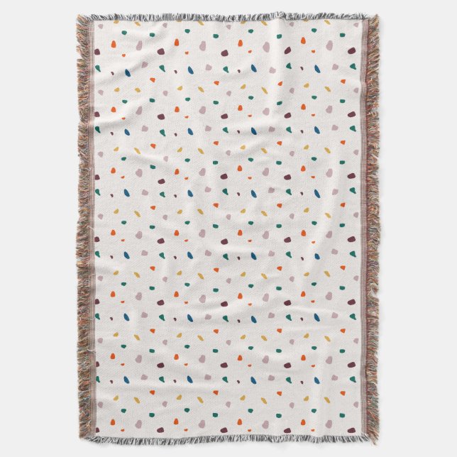 Retro Erathy Terrazzo Print Cosy Throw Blanket  (Front Vertical)