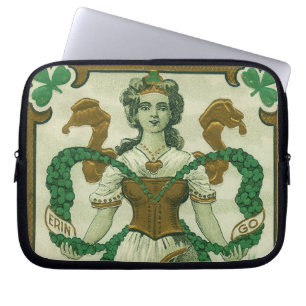 Retro - Erin Go Braugh. St. Patricks Day Greetings Laptop Sleeve