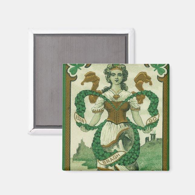Retro - Erin Go Braugh. St. Patricks Day Greetings Magnet (Front/Back)
