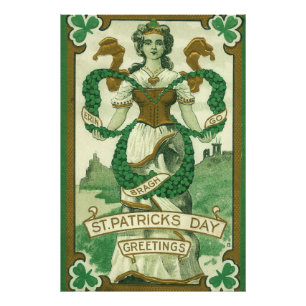 Retro - Erin Go Braugh. St. Patricks Day Greetings Photo Print