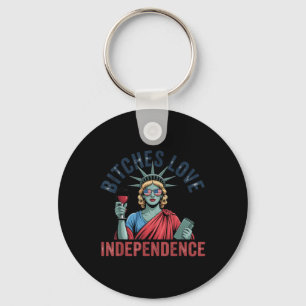 Retro Es Love Independence Funny 4th Of July  Key Ring