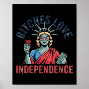 Retro Es Love Independence Funny 4th Of July Poster