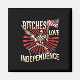 Retro Es Love Independence Funny Skeleton 4th Of J Magnet