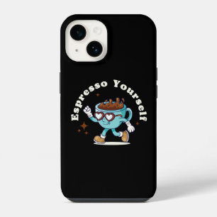 Retro Espresso Yourself Dancing Coffee iPhone 14 Case