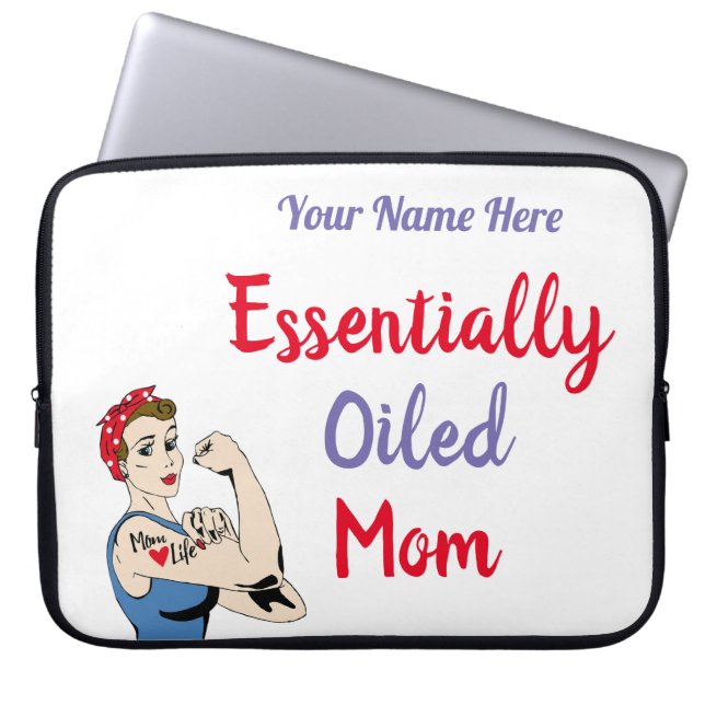 Retro Essentially Oiled Mom Laptop Sleeve (Front)