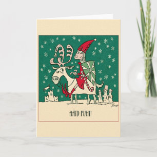 Retro Estonian Häid Pühi Christmas Greeting Card