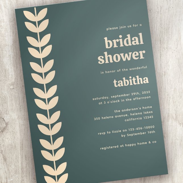 Retro Eucalyptus Bridal Shower Invitation (Creator Uploaded)