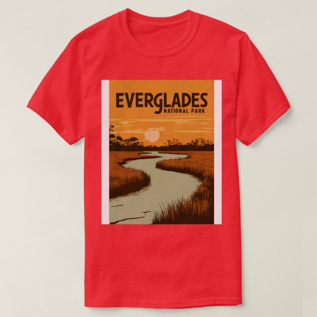 Retro Everglades National Park TShirt (Design Front)