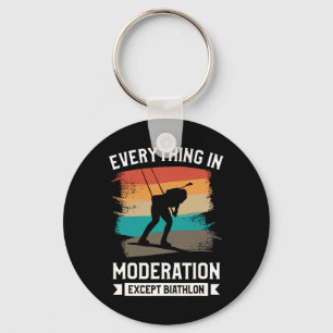 Retro Everything In Moderation Except Biathlon Bia Key Ring