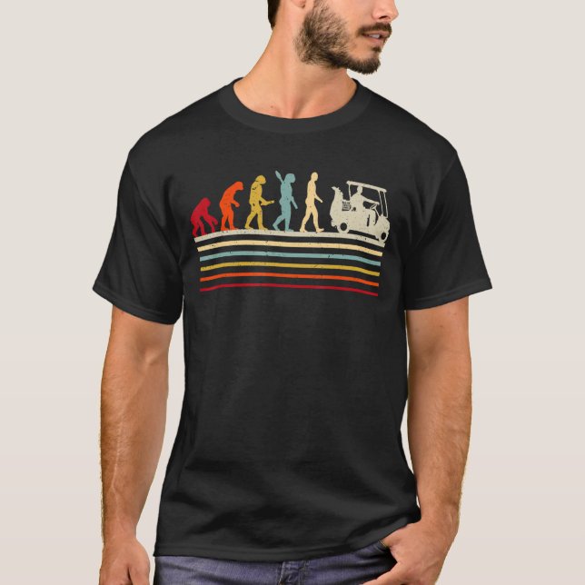 Retro Evolution Of Man Golf Player Golfer  2 T-Shirt (Front)