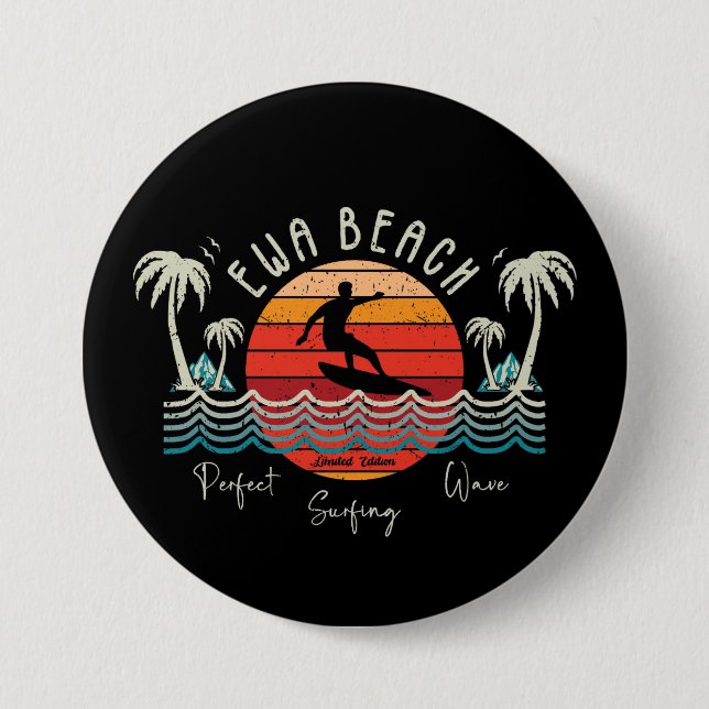 Retro Ewa Beach 7.5 Cm Round Badge (Front)