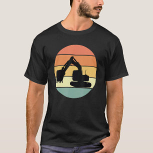 Retro Excavator Apparel Heavy Construction Equipme T-Shirt