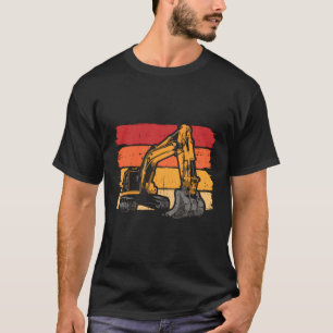 Retro Excavator Digging Truck Constructions T-Shirt