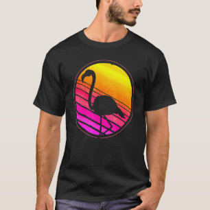 Retro Exotic Bird Animal   Tropical Animal Pink Fl T-Shirt