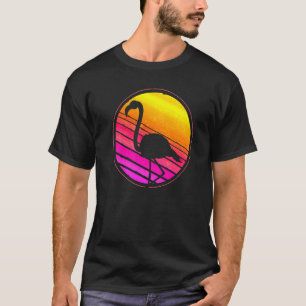 Retro Exotic Bird Animal Tropical Animal Pink Fla T-Shirt