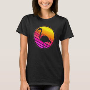 Retro Exotic Bird Animal Tropical Animal Pink Flam T-Shirt