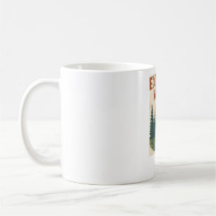 Retro "Explore More" Mountain Adventure Coffee Mug