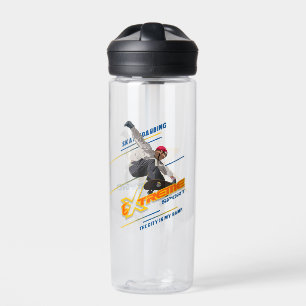 Retro Extreme Sport Skateboarder Water Bottle