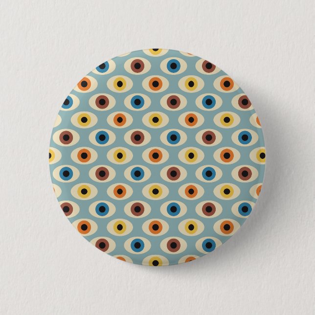 Retro Eye Pattern 6 Cm Round Badge (Front)