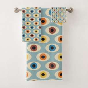 Retro Eye Pattern Bath Towel Set