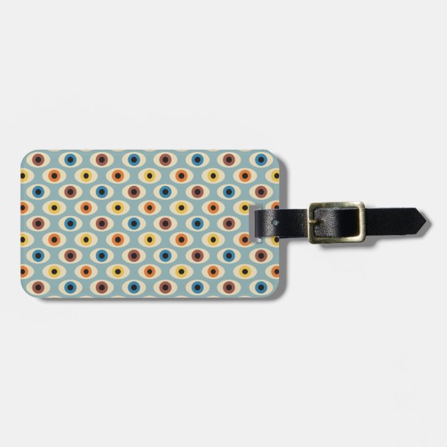 Retro Eye Pattern Luggage Tag (Front Horizontal)