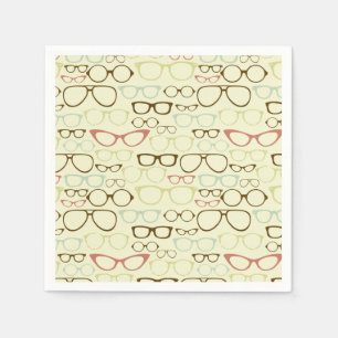 Retro Eyeglass Hipster Napkin