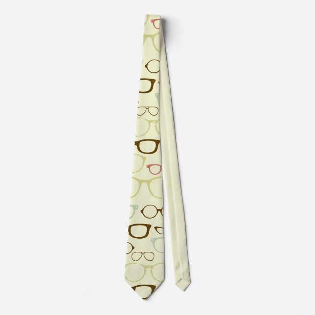 Retro Eyeglass Hipster Neck Tie (Front)