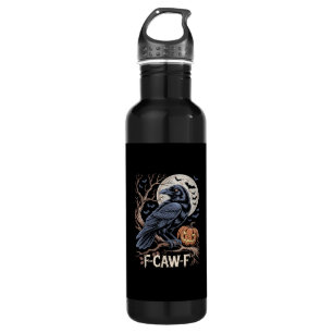 Retro F-Caw-F Bird Crow Funny Crow Bird Cawing Gru 710 Ml Water Bottle