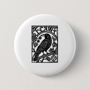 Retro F Caw F Crow Funny Saying Meme Design 6 Cm Round Badge