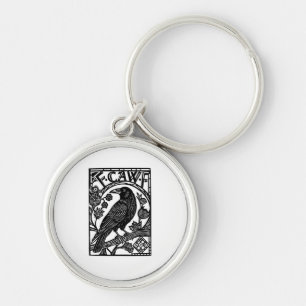 Retro F Caw F Crow Funny Saying Meme Design Key Ring