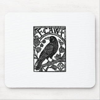 Retro F Caw F Crow Funny Saying Meme Design Mouse Mat