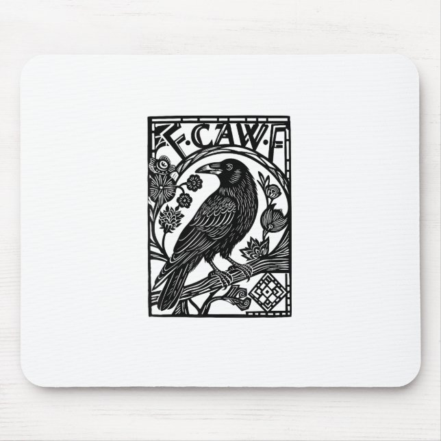 Retro F Caw F Crow Funny Saying Meme Design Mouse Mat (Front)
